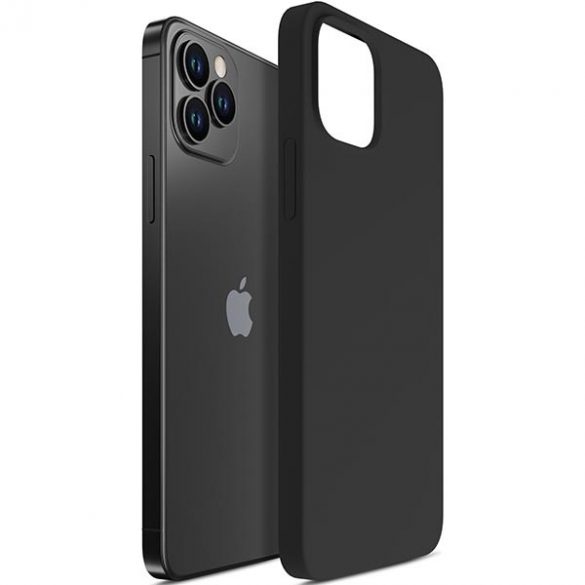 Husă din silicon 3MK iPhone 12/12 Pro 6,1 czarny/negru"