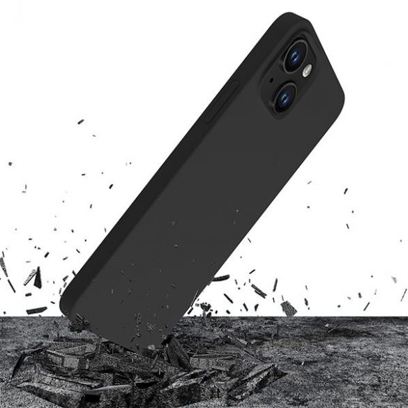 Husă din silicon 3MK pentru iPhone 13 / 14 / 15 6,1 inchi, negru/negru