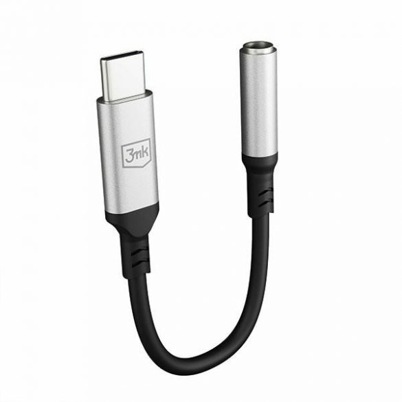 3MK Adaptor USB-C - Jack 3,5 mm negru/negru