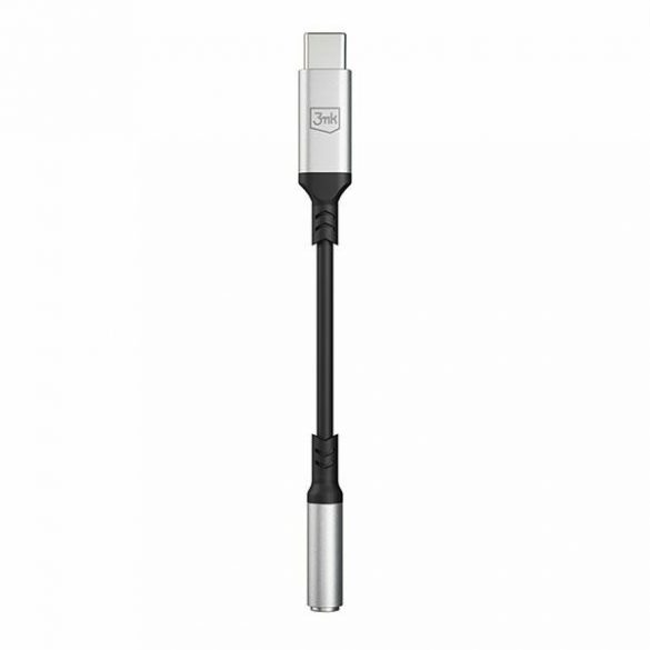 3MK Adaptor USB-C - Jack 3,5 mm negru/negru