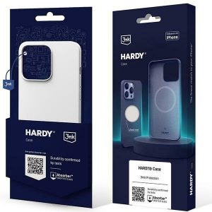 Husă 3MK Hardy pentru iPhone 15 / 14 / 13 6.1" srebrno-biały/argintiu-alb MagSafe