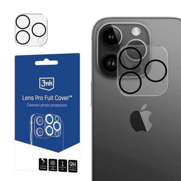 3MK Lens Pro Full Cove iPhone 11 Pro/11 Pro Max Szkło hartowane na obiektyw aparatu z ramką montażową 1szt