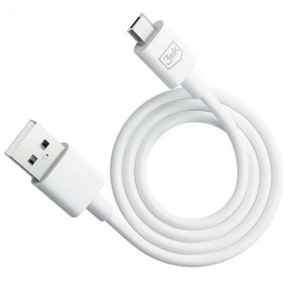 Cablu Hyper 3MK USB-A - Micro USB 1,2m 5V 2,4A Biały/Cablu alb