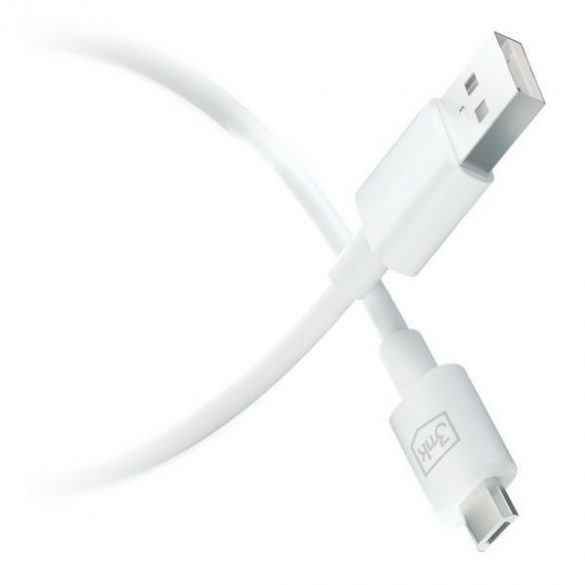 Cablu Hyper 3MK USB-A - Micro USB 1,2m 5V 2,4A Biały/Cablu alb