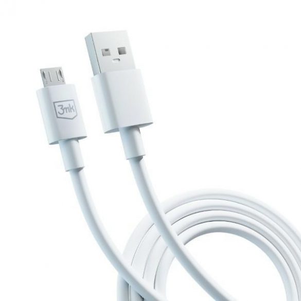 Cablu Hyper 3MK USB-A - Micro USB 1,2m 5V 2,4A Biały/Cablu alb