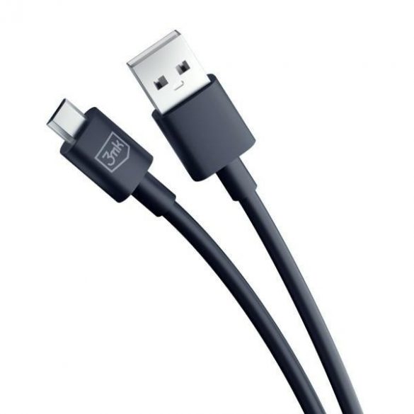 Cablu Hyper 3MK USB-A - Micro USB 1,2m 5V 2,4A Czarny/Black Kabel