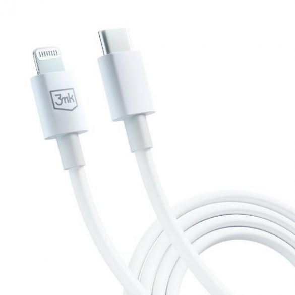 Cablu Hyper 3MK USB-C - Lightning 20W 1,2m Biały/Cablu alb