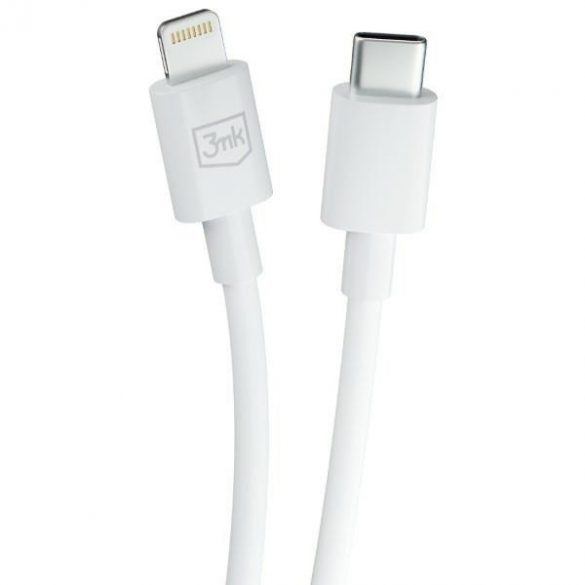 Cablu Hyper 3MK USB-C - Lightning 20W 1,2m Biały/Cablu alb