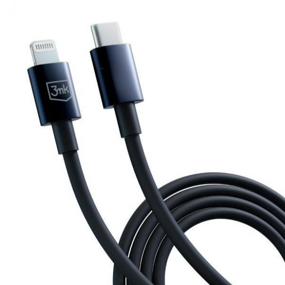 Cablu Hyper 3MK USB-C - Lightning 20W 1,2m Czarny/Black Kabel