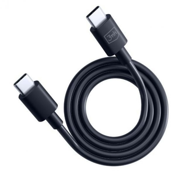 Cablu Hyper 3MK USB-C - USB-C 100W 1,2 m Czarny/Black Kabel