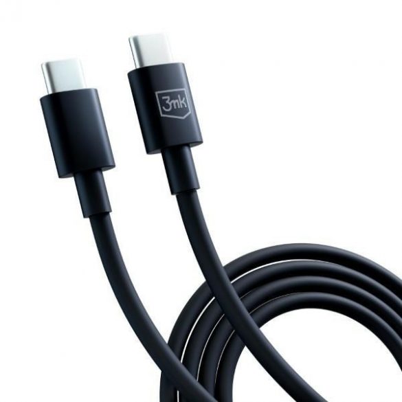 Cablu Hyper 3MK USB-C - USB-C 100W 1,2 m Czarny/Black Kabel