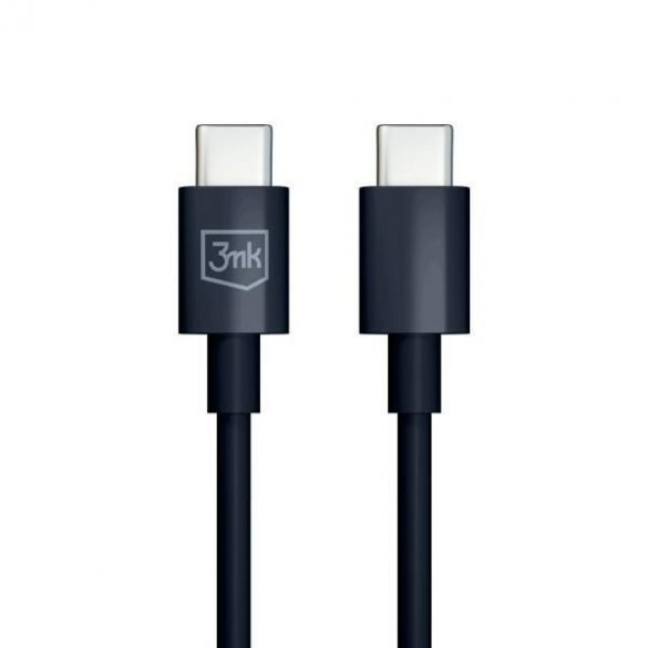 Cablu Hyper 3MK USB-C - USB-C 100W 1,2 m Czarny/Black Kabel