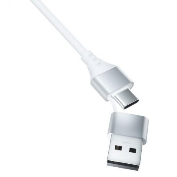 Cablu Hyper 3MK 3w1 USB-A/USB-C - USB-C/Micro/Lightning 1,5 m Biały/Cablu alb