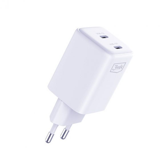 3MK Hyper Incarcator PD 45W ład. sieć. biała/alb + 2x Cabluri USB-C