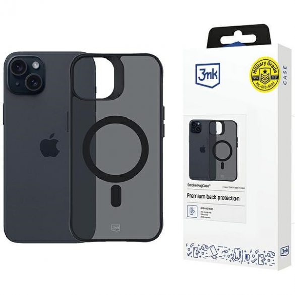 3mk Smoke MagCase tok iPhone 15 - fekete