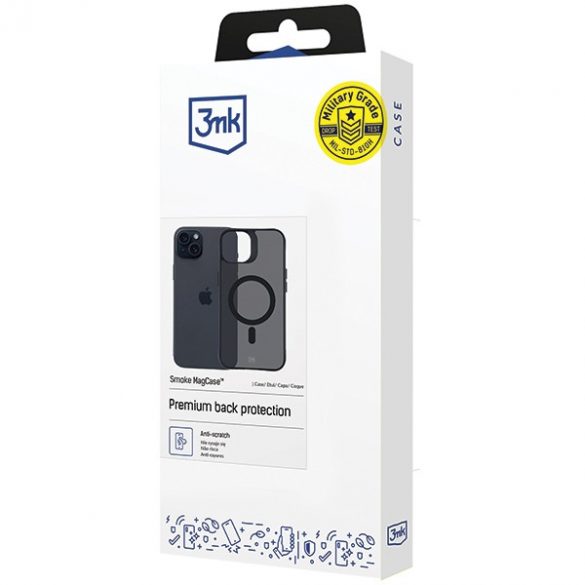 3mk Smoke MagCase tok iPhone 15 - fekete