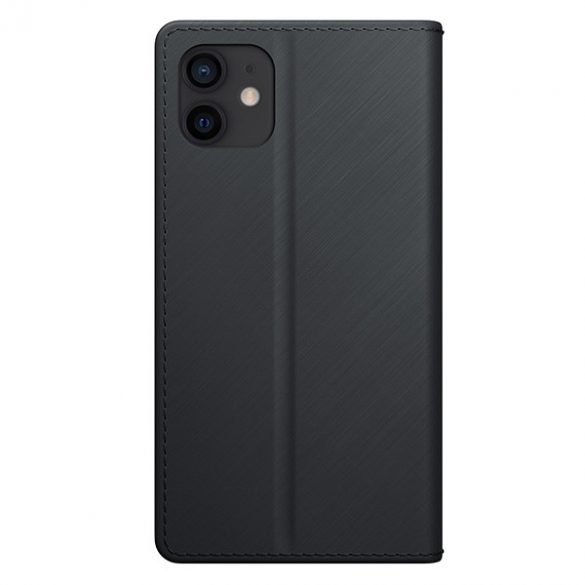 Husă portofel 3MK iPhone 12/12 Pro 6,1 inchi, negru/negru