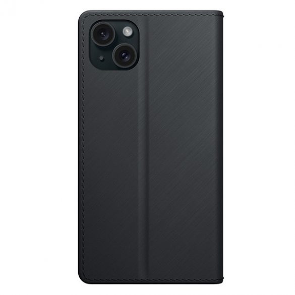 Husă portofel 3MK iPhone 15 Plus 6,7 inchi, negru/negru