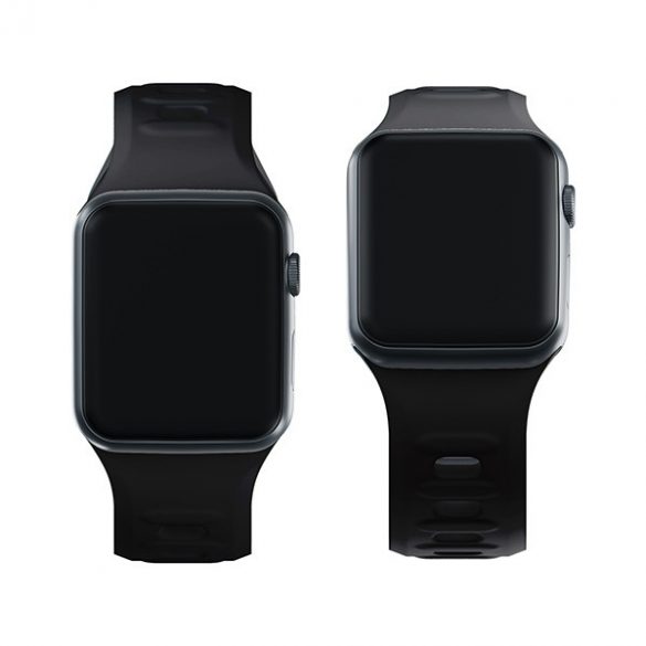 Curea de ceas din silicon 3MK czarny/negru pentru Apple Watch 38/40/41mm