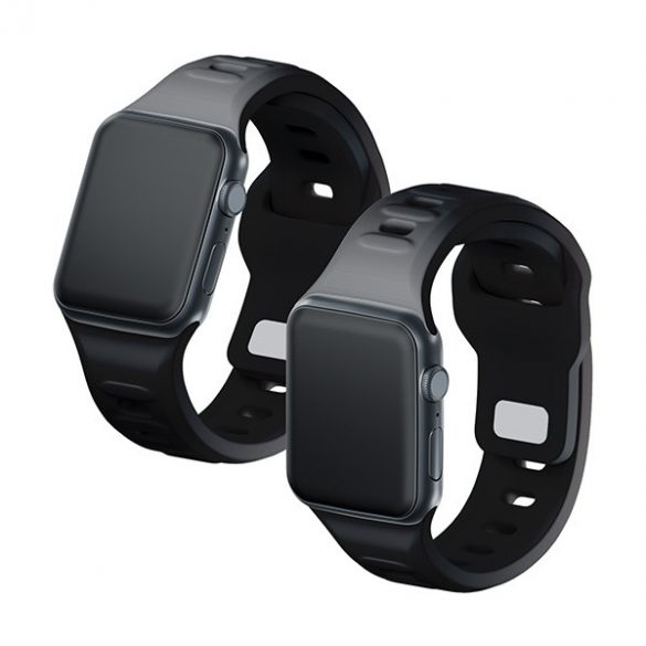 Curea de ceas din silicon 3MK czarny/negru pentru Apple Watch 38/40/41mm