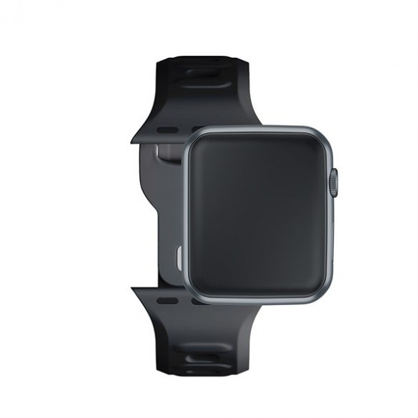 Curea de ceas din silicon 3MK czarny/negru pentru Apple Watch 38/40/41mm