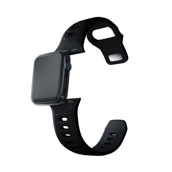 Curea de ceas din silicon 3MK czarny/negru pentru Apple Watch 38/40/41mm