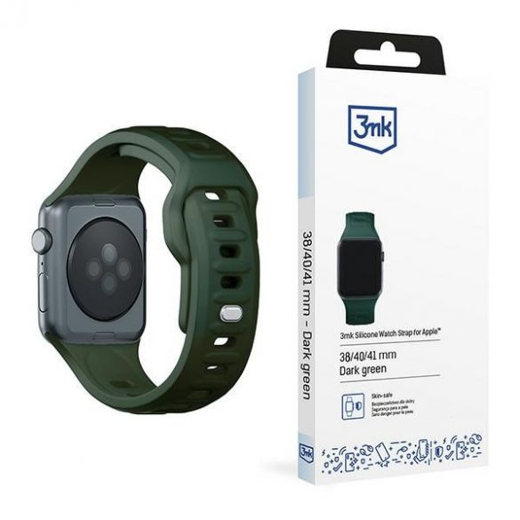 Curea de ceas din silicon 3MK ciemnozielony/ verde închis pentru Apple Watch 38/40/41mm