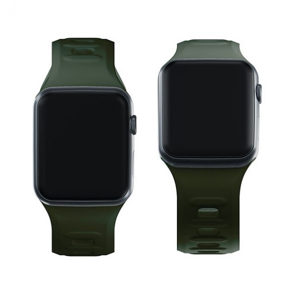 Curea de ceas din silicon 3MK ciemnozielony/ verde închis pentru Apple Watch 38/40/41mm