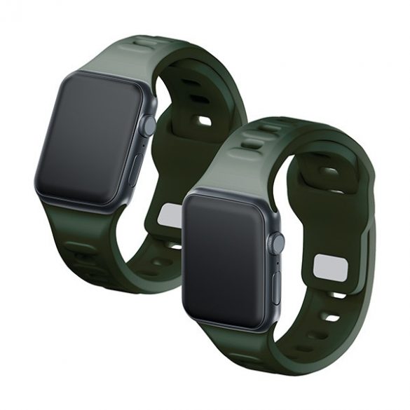 Curea de ceas din silicon 3MK ciemnozielony/ verde închis pentru Apple Watch 38/40/41mm