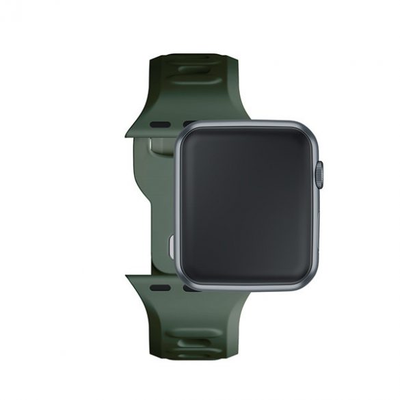 Curea de ceas din silicon 3MK ciemnozielony/ verde închis pentru Apple Watch 38/40/41mm