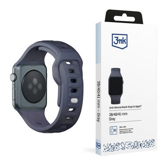 Curea de ceas din silicon 3MK szary/gri de la Apple Watch 38/40/41mm