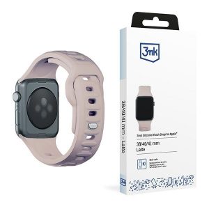 Curea de ceas din silicon 3MK rożowobeżowy/ latte pentru Apple Watch 38/40/41mm