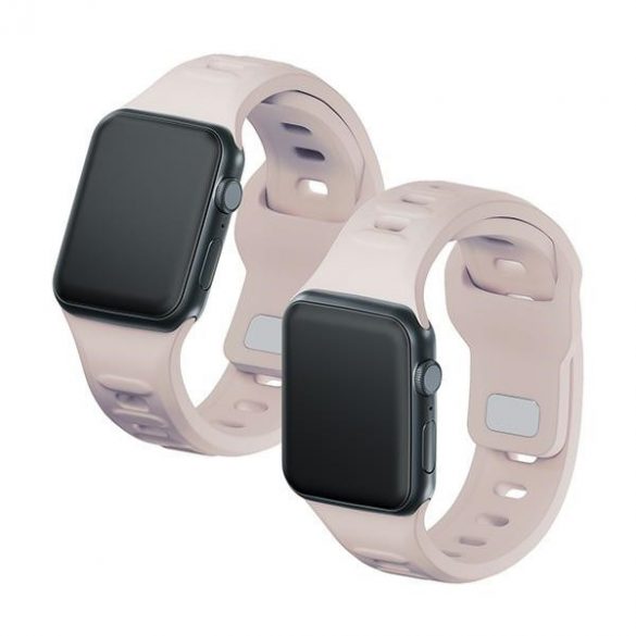 Curea de ceas din silicon 3MK rożowobeżowy/ latte pentru Apple Watch 38/40/41mm