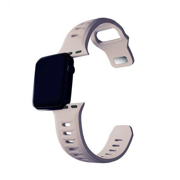 Curea de ceas din silicon 3MK rożowobeżowy/ latte pentru Apple Watch 38/40/41mm