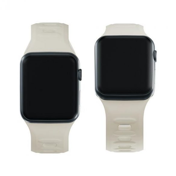 Curea de ceas din silicon 3MK beżowy/bej pentru Apple Watch 38/40/41mm