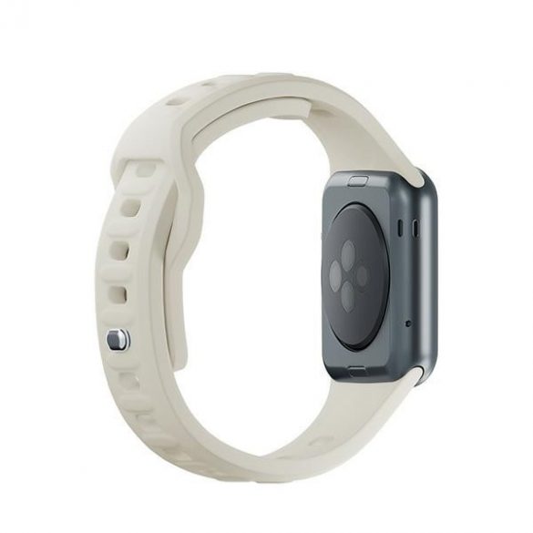 Curea de ceas din silicon 3MK beżowy/bej pentru Apple Watch 38/40/41mm