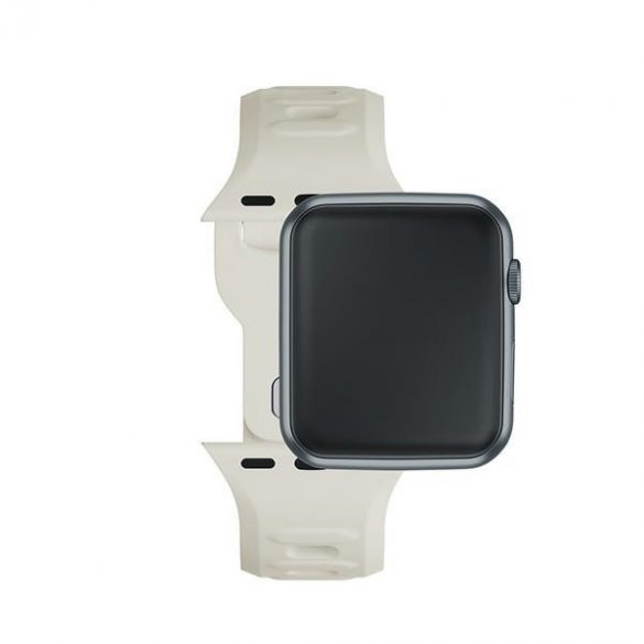 Curea de ceas din silicon 3MK beżowy/bej pentru Apple Watch 38/40/41mm