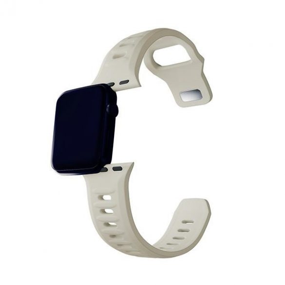 Curea de ceas din silicon 3MK beżowy/bej pentru Apple Watch 38/40/41mm