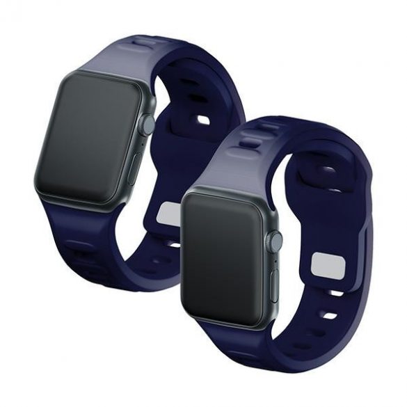 Curea de ceas din silicon 3MK granatowy/ocean blue de la Apple Watch 38/40/41mm