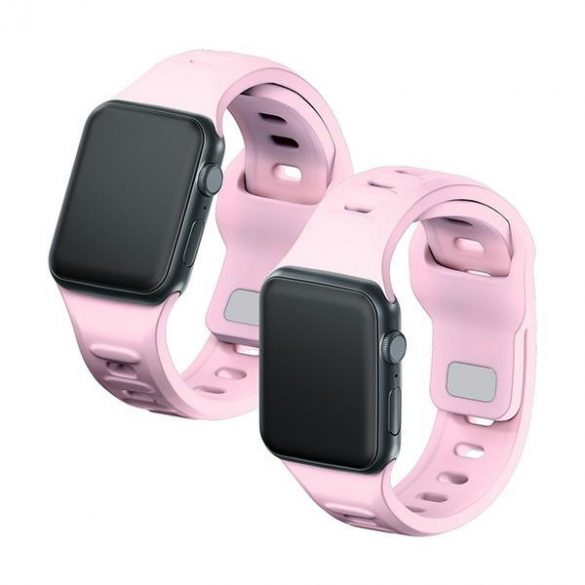 Curea de ceas din silicon 3MK rożowy/roz pudrat pentru Apple Watch 38/40/41mm