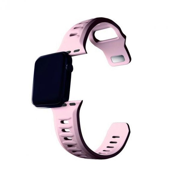 Curea de ceas din silicon 3MK rożowy/roz pudrat pentru Apple Watch 38/40/41mm