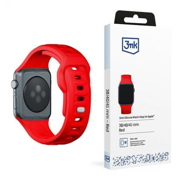 Curea de ceas din silicon 3MK czerwony/red dla Apple Watch 38/40/41mm