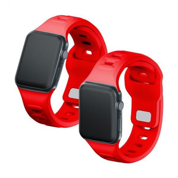 Curea de ceas din silicon 3MK czerwony/red dla Apple Watch 38/40/41mm