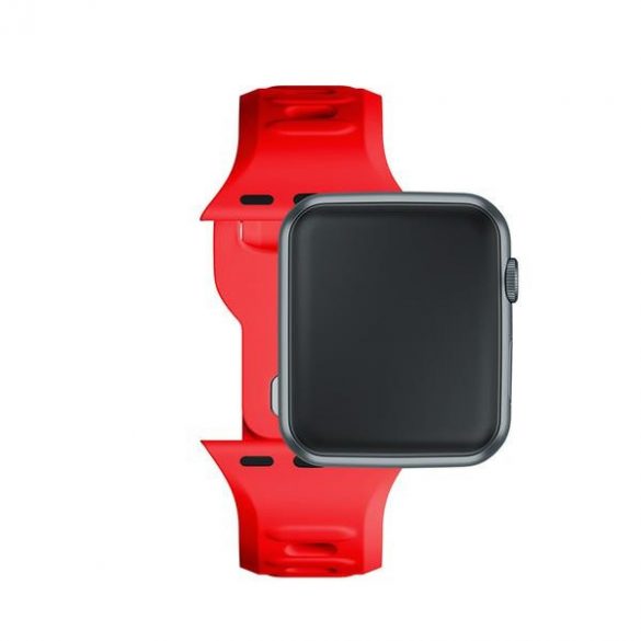 Curea de ceas din silicon 3MK czerwony/red dla Apple Watch 38/40/41mm