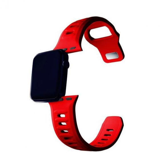 Curea de ceas din silicon 3MK czerwony/red dla Apple Watch 38/40/41mm