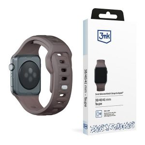 Curea de ceas din silicon 3MK brună/taupe pentru Apple Watch 38/40/41mm