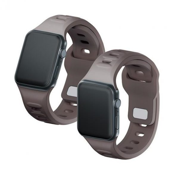 Curea de ceas din silicon 3MK brună/taupe pentru Apple Watch 38/40/41mm