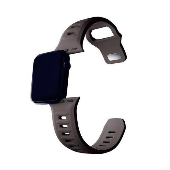 Curea de ceas din silicon 3MK brună/taupe pentru Apple Watch 38/40/41mm