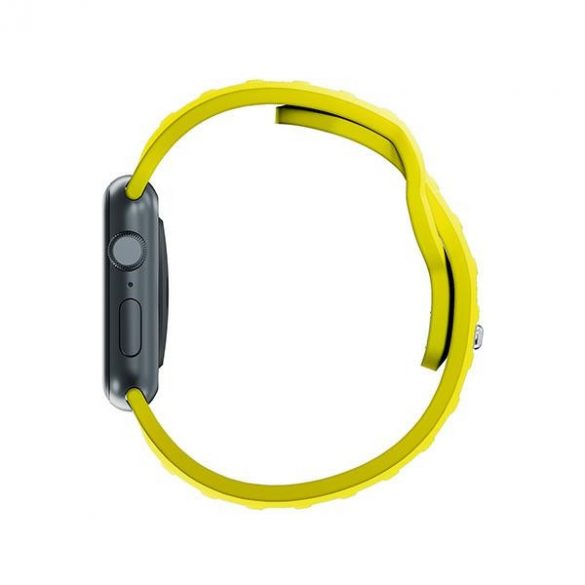 Curea de ceas din silicon 3MK, culoare galbenă/galben, Apple Watch 38/40/41mm