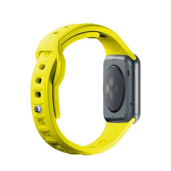 Curea de ceas din silicon 3MK, culoare galbenă/galben, Apple Watch 38/40/41mm